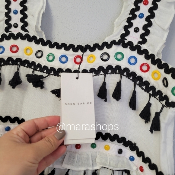 Dodo Bar Or Amal Tassel Studded Maxi Cotton Dress - Picture 3 of 7